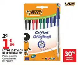 Auchan BIC Stylos bille Cristal Original offre
