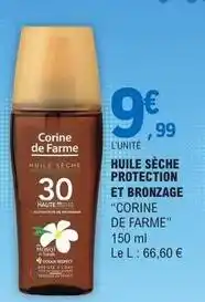 E.Leclerc Corine de farme - huile seche protection et bronzage offre