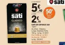 E.Leclerc Sati - café en capsules x20 offre