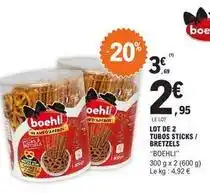E.Leclerc Boehli - lot de 2 tubos sticks / bretzels offre