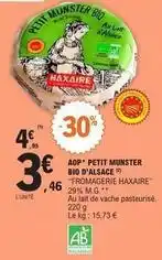 E.Leclerc Haxaire - aop petit munster bio d'alsace offre
