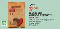 E.Leclerc Crackers bio au piment d'espelette offre