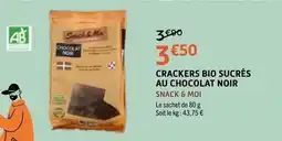 E.Leclerc Crackers bio sucrés au chocolat noir offre