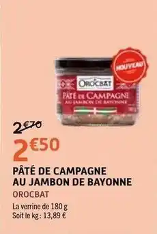 E.Leclerc Pâté de campagne au jambon de bayonne offre