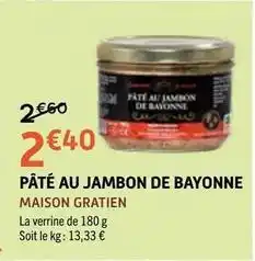 E.Leclerc Pâté au jambon de bayonne offre