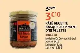 E.Leclerc Pâté recette basque au piment d'espelette offre