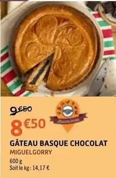 E.Leclerc Gâteau basque chocolat offre