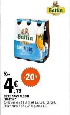 E.Leclerc Bière sans alcool offre