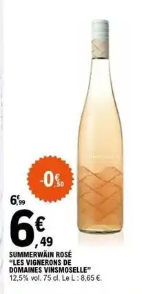 E.Leclerc Summerwian rosé les vignerons de domaine vinsmoselle offre
