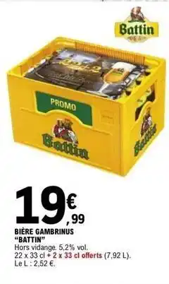 E.Leclerc Promo - bière gambrinus offre