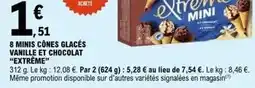 E.Leclerc Signal - 8 minis cônes glacés vanille et chocolat offre