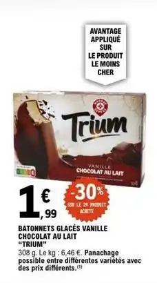 E.Leclerc Batonnets glacés vanille chocolat au lait offre