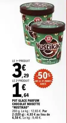 E.Leclerc Pot glace parfum chocolat noisette offre