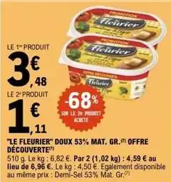 E.Leclerc Le fleurier - doux 53% mat offre