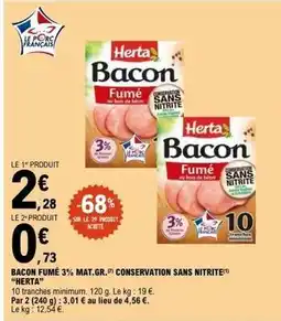 E.Leclerc Herta - bacon fume 3% mat.gr offre