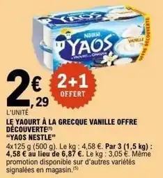 E.Leclerc Nestlé - le yaourt à la grecque vanille offre découverte offre