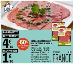 E.Leclerc Bigard - carpaccio marinade huile d'olive & basilic offre