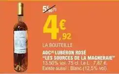 E.Leclerc La bouteille aoc luberon rosé les sources de la magnerai offre