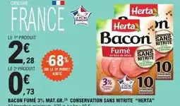 E.Leclerc Herta - bacon fume 3% mat. gr. conservation sans nitrite offre