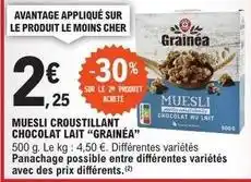 E.Leclerc Muesli croustillant chocolat lait offre