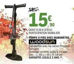 E.Leclerc Dim - pompe à pied avec manometre woodsun offre