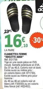 E.Leclerc Aqua - claquettes femme offre