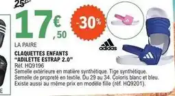 E.Leclerc Adidas - claquettes enfants adilette estrap 2.0 offre