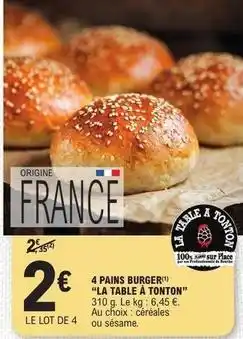 E.Leclerc 4 pains burger offre