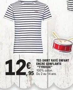 E.Leclerc Tee-shirt rayé enfant encre gonflante offre
