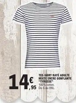 E.Leclerc Tee-shirt rayé adulte mixte encre gonflante offre