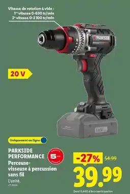 Lidl Parkside - perceuse a percussion sans fil offre