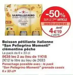 Monop' San pellegrino - boisson pétillante italienne offre