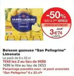 Monop' San pellegrino - boisson gazeuse san pellegrino offre