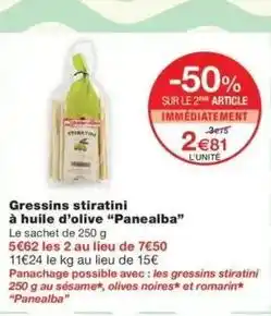 Monop' Gressins stiratini à huile d'olive offre