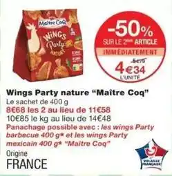 Monop' Maître coq - wings party nature offre