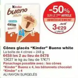 Monop' Ferrero rocher - cônes glacés kinder bueno white offre