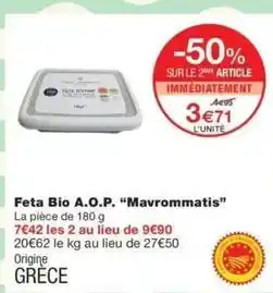 Monop' Mavrommatis - feta bio a.o.p offre