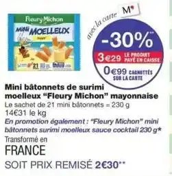 Monop' Fleury michon - mini bâtonnets de surimi moelleux offre