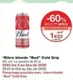 Monop' Bud - bière blonde cold grip offre