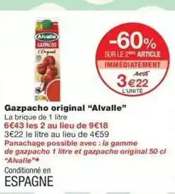 Monop' Alvalle - gazpacho original offre