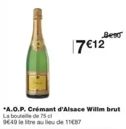 Monop' Willm Crémant d'Alsace brut offre