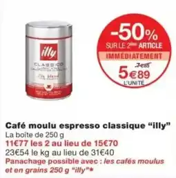 Monop' illy Café moulu espresso classique offre
