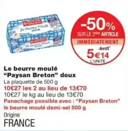 Monop' Paysan Breton beurre moulé doux offre