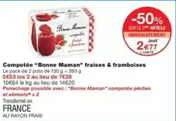 Monop' Bonne Maman compotée fraises & framboises offre