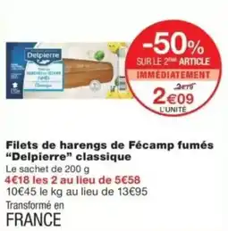 Monop' Delpierre Filets de harengs de Fécamp fumés offre
