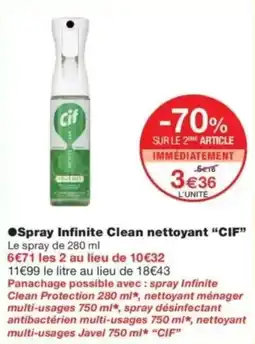Monop' CIF Spray Infinite Clean nettoyant offre