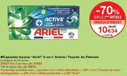 Monop' Ariel Capsules lessive 4-en-1 active+ touche de febreze offre