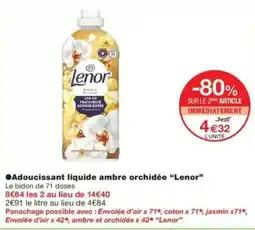 Monop' Lenor Adoucissant liquide ambre orchidée offre