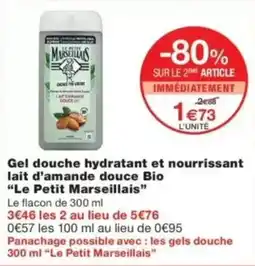 Monop' Le Petit Marseillais Gel douche hydratant et nourrissant lait d'amande douce Bio offre