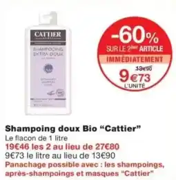 Monop' CATTIER Shampoing doux Bio offre